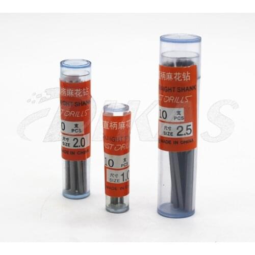 DIKAS 10pcs High speed steel straight shank drill 0.2/0.3/0.4/0.5/0.6/0.7/0.8/0.9/1.0/1.1/1.2/1.3/1.4/1.5/1.6/1.7--4.5