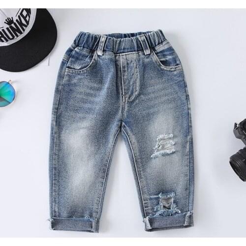 1 2 3 4 5 6 Years Toddler Boys Jeans Fashion Hole Denim Pants for Boy Kids Spring Autumn Trousers 2020 New Arrival Child Pants