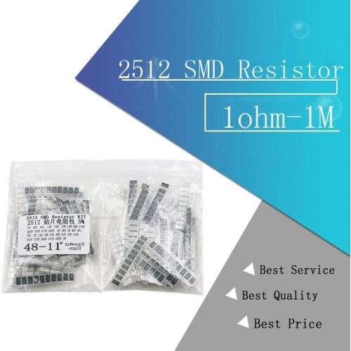 330PCS/lot 1ohm-1M ohm Electronic Resistors 5% 2512 SMD Resistor Assorted kit set 10R 47R 100R 10K 470K 680K smd resistor pack