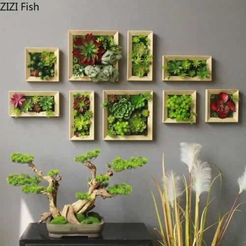 Artificial Flowers Stereoscopic Plant Painting Room Decor Aesthetic Wall Hanging Ornaments Floral Decorative Green Plants
