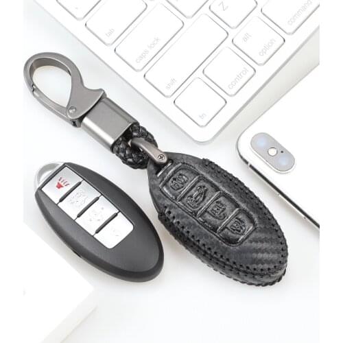 Kutery 4 Butttons Leather Remote Car Key Cover Case Fob Rubber For Nissan Altima Maxima Car Accessories