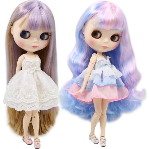 ICY DBS 1/6 bjd Blyth doll white skin nude joint body glossy face colorful hair gift toy