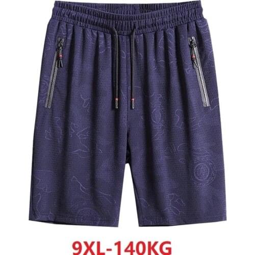 Summer Men sports shorts Workout fitness Breathable hole Ice silk shorts plus size 7XL 8XL 9XL oversize soft shorts elasticity
