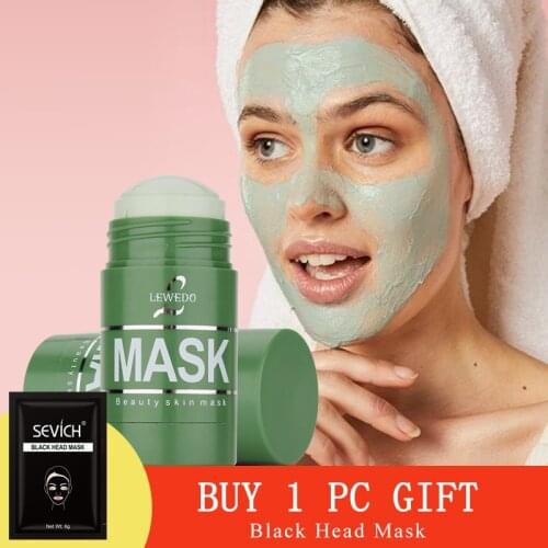 LEWEDO Green Tea Mask Stick Cleansing Facial Mask Acne Treatment Mud Mask Moisturizing Purifying Clay Whitening Care Face Women