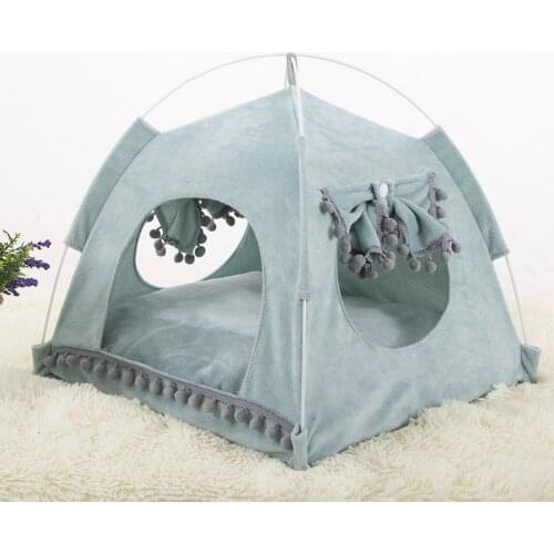 Cute Dogs Cats Summer Cooling Bed House Tent Den In Summer Removable Washable Collapsible Pet Princess Room for Cats Dogs D2298