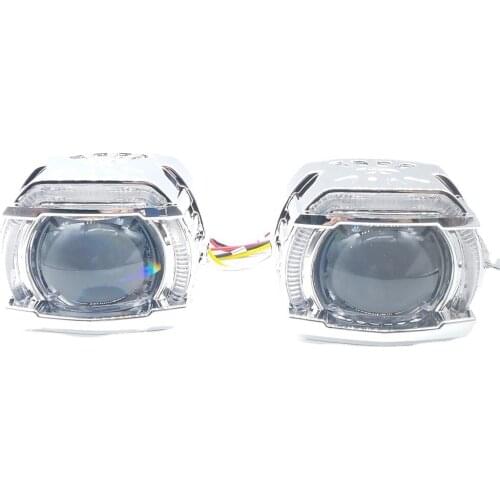 Newst Car LED High Beam Projector Headlights Lens with DRL & Turn Motorcycle Lights for H1 H4 H7 9005 9006 lamps