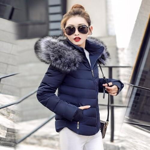 2019 New style Winter Jacket Women Coats Artificial collar Female Parka Thick Cotton Padded Lining Winter Coat Ladies S-XXL