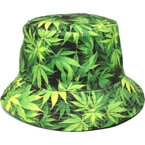 2021 New Cotton Fishing Hat Women Men Hip Hop Cap Couple Maple Leaf Print Panama Bucket Hat Sun Flat Top Fisherman Hats Caps