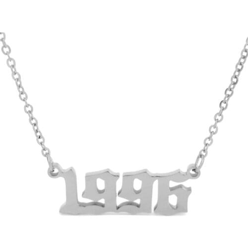 Birthday Gift 1996 Year Necklace Gold Number Date Custom Necklaces & Pendants Stainless Steel Choker Jewelry