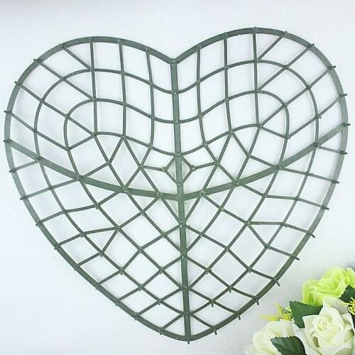 Hot sale 38*37cm heart shape Plastic Flower Row Shelf Wall Artificial Flower Accessories Diy Wedding Flower Arrangement Supplies