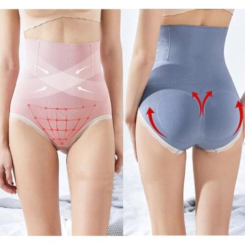 Postpartum Seamless Hive Warm Uterine High Waist Women Body Shaping Waist Slim Flat Belly Panties Plus Size Butt Lift Underwear