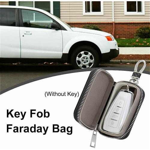 Premium Faraday Box Protect Your Key Fob Rfid Signal Blocking Bag Pu Leather Anti-theft Pouch Anti-hacking Case Blocker