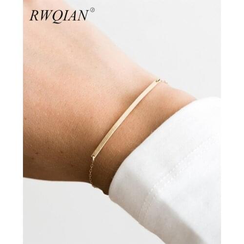 Simplicity Bracelet For Women Custom Name Bracelets Personalized 18K Gold Plated Chain Charm Jewelry for Girl Graduation Gifts