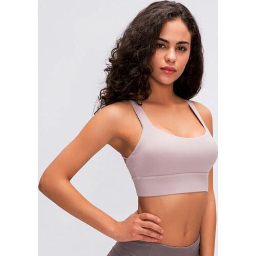 Shockproof Cross Straps Bra Running Gym Sport Top Women Widen Hem Push Up Workout Fitness Undershirt Women Crop Tops Brassiere