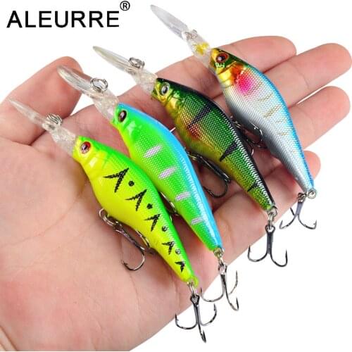 ALEURRE Minnow Fishing Lure 9cm/6.5g Floating Artificial Hard Bait Bass Wobblers Lures Crankbait Pike Treble Hooks tackle pesca