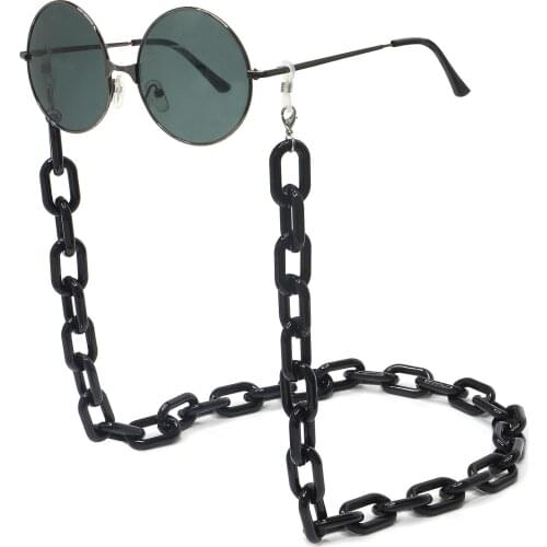 70cm White Black Wide Acrylic Sunglasses Chain for Women Men Eyeglass Chains Reading Eyewears Cord Holder Neck Strap Lanyard
