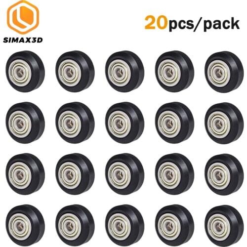 SIMAX3D 20pcs CNC Openbuilds Plastic Wheel POM 625zz Idler Pulley Gear Passive V-Slot Wheel Perlin Wheel for Ender 3 CR10 CR-10S