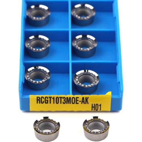 10pcs RCGT0803MOE RCGT10T3MOE RCGT1003MOE RCGT1204MOE-AK H01 Round Milling Carbide Inserts CNC Lathe Turning Tools Milling Blade
