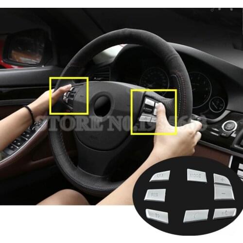Inner Steering Wheel Button Trim Cover For BMW X5 F15 2014-2018 X6 F16 2015-2018 7pcs Car Accessories Interior Car Decor