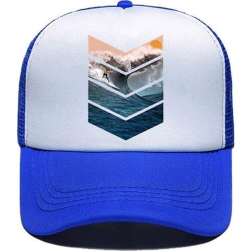 Sunrise Surfer Youth Adjustable 1PCS Mesh Cap Custom Logo Hat Black Snapback Wholesale White Men Women Simple Casual Wholesale