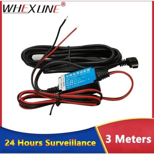 WHEXUNE Buck Line Car Camera 24 Hours Parking Monitoring Radar Detector DVR Camera Cable Length 3m 360 Traffic Recorder 5V 3A