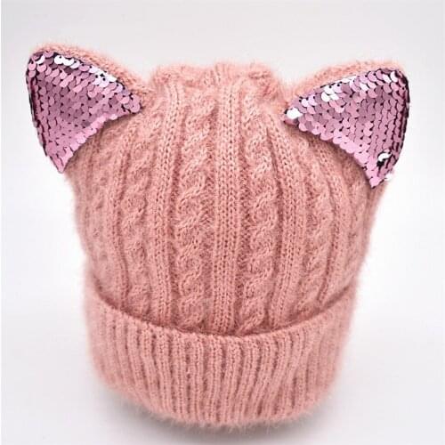 Winter children New Warm Hat For Children Soft Cute Hat And Snood For Girls Boys Kids Hat cat ears Cap