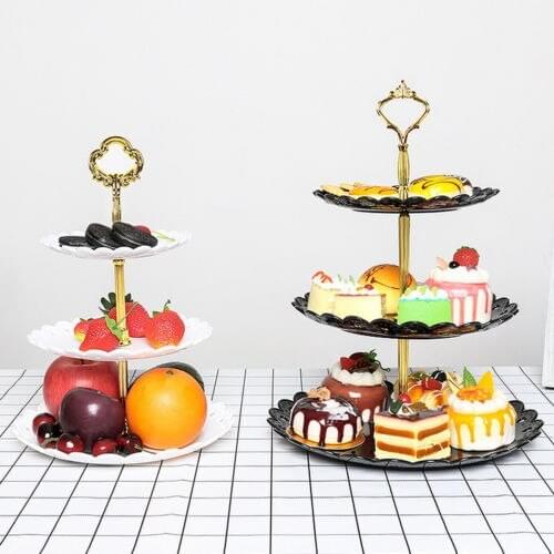 3-Tier Stand Three-layer Fruit Plate Cake Stand Dessert Vegetable Storage Rack