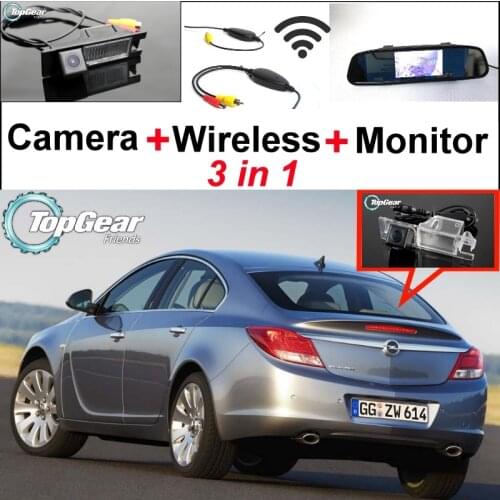 3 in1 Special WiFi Camera + Wireless Receiver + Mirror Monitor EASY DIY Backup Parking System For Opel Insignia 2009~2014