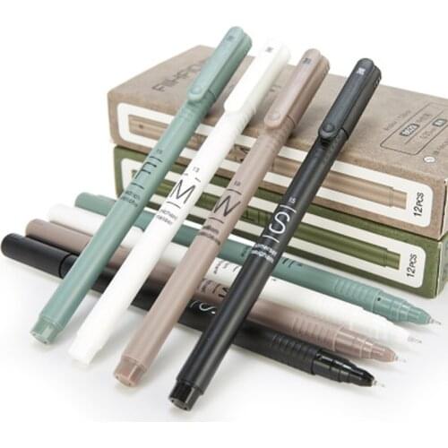4 Pcs/Set Simple Gel Pen 0.35mm Black Ink Neutral Pen for Kids Gifts School Office Writing Supplies Korean Stationery