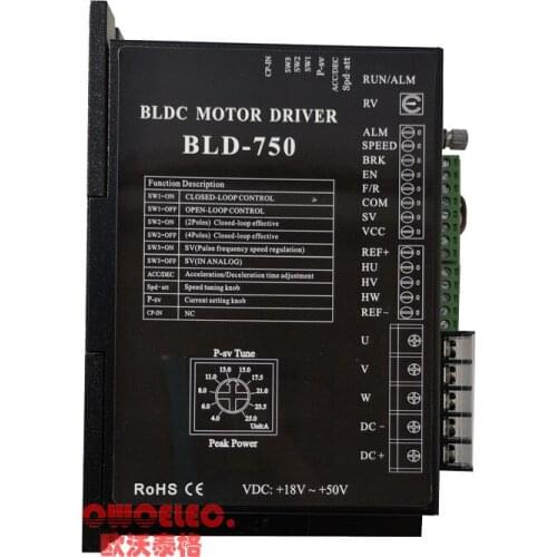 48V Brushless DC Motor Driver BLD-750 18-52VDC 750W BLDC Motor Controller For Hall Sensors Motor