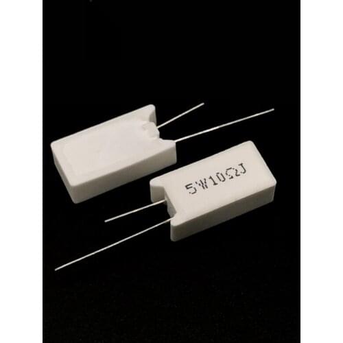 5 Pcs 5W Vertical cement resistance 0.05 ~ 100K ohm 5% 0.1R 0.15R 0.22R 0.25R 0.39R 0.47R 1R 10RJ 100R 150R Ceramic resistor