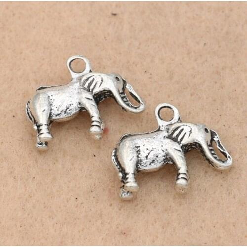 5pcs Antique Silver Plated Elephant Charms Pendants Jewelry Accessories DIY Jewelry Making Bracelet 18x15mm