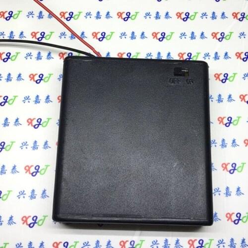 6pcs 4 section 5 with cover tape switch battery box four AA # AA6V volt is covered with switch