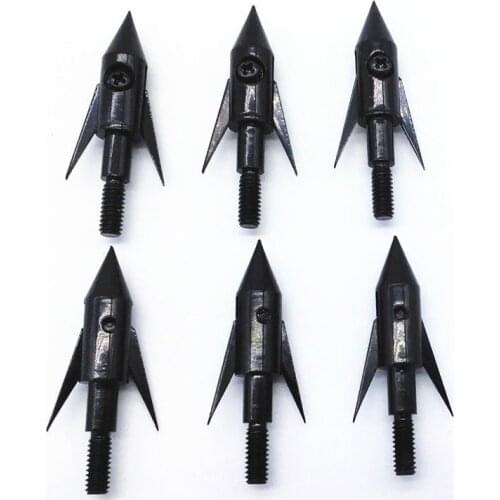6PCS/lot New Arrivals Hunting Fish Points archery Broadheads 125grain Bow-fishing Arrow Head 2 folding Blade Free Shipping