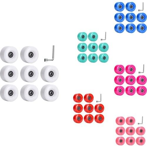 8 Pack 58X32mm, 82A Outdoor/Indoor Quad Roller Skate Wheels, Durable Wear-Resistant PU Wheels Replacements
