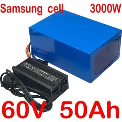 E-Bike Battery 60V 50AH 40AH Electric Bike Lithium Battery Pack Use Samsung Cell 60V 1500W 2000W 3000W Electric Scooter Motor