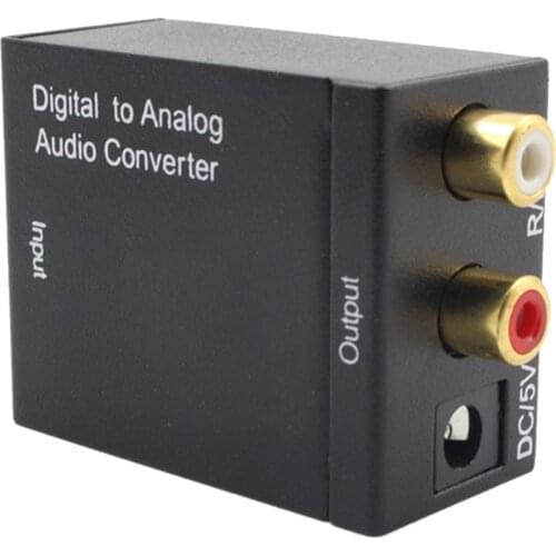 Analog Converter Decoder Optical Digital Stereo Audio SPDIF Toslink Coaxial Signal to Analog Adapter DAC Jack 2 * RCA Amplifier