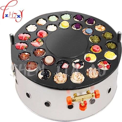 Non-stick gas type red bean cake machine 32 holes commercial round gas wheel bread machine pancake machine WZ-HBDJ32