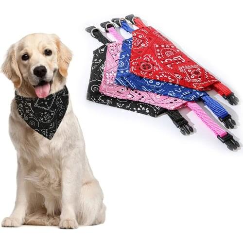 Dog Bandanas Bibs Large Pet Scarf Adjustable Pet Cotton Plaid Washable Bow Tie Collar Cat Dog Scarf Big Dog Accessories Kerchief