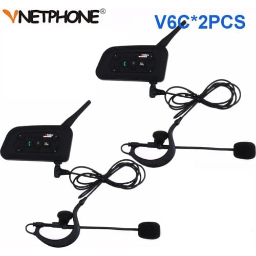 Latest Football Referee Intercom Headset Vnetphone V6C*2pcs 1200M Wireless Full Duplex Bluetooth Interphone BT Headphone