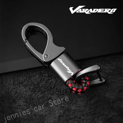 Custom logo hanging waist with metal leather cord keychain for Honda XL125V XL125 XL1000 XL1000V Varadero motorcycle Accessories