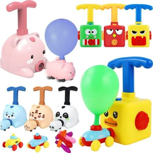 Kid Inertia Flying Power Balloon Car With Rocket Launcher Cartoon Balloon Car Puzzle Toy Science Experimen Toy for Children Gift