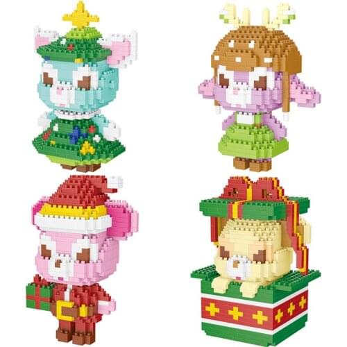 Disney park ShellieMay Duffy bear micro diamond block christmas Disneyland StellaLou rabbit Gelatoni cat brick toy nanobrick