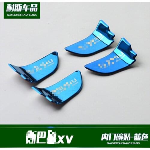 For Subaru XV 2012-2017 4pcs Blue Stainless Inner Door Handle bowl Panel cover Trim Car Styling Accessories