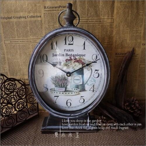 Fine Iron Vintage Vase Model Wall Clock In America Country Style Home Bar Wall Decorative Clock