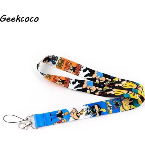 J2312 Cartoon Man keychain Accessories Mobile Phone ID Badge Holder keys Straps Neck lanyard Camera