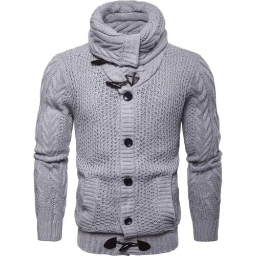 Newest Design Cardigan Knitwear Europe and America Single Breasted Sweatercoat Men Autumn Button Elastic Knitted Sweater Male