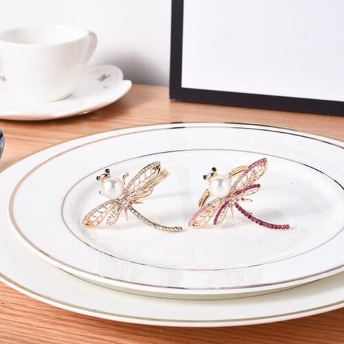 30pc Alloy plating napkin ring mouth cloth ring creative dragonfly napkin buckle home daily tableware decoration
