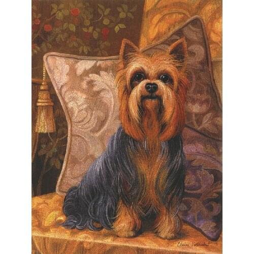 Beautiful Oil painting handsome little pet dog handpainted oil painting print on canvas for living room decor