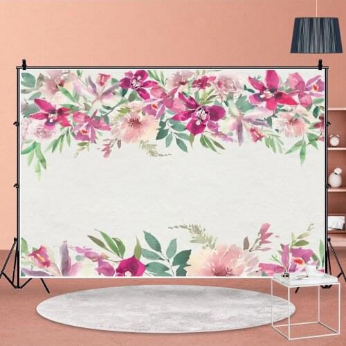 Colorful Cartoon Flower Banner Birthday Party Backdrops Room Wall Decoration Baby Shower Poster Background for Child Photography